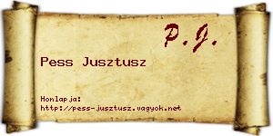 Pess Jusztusz névjegykártya